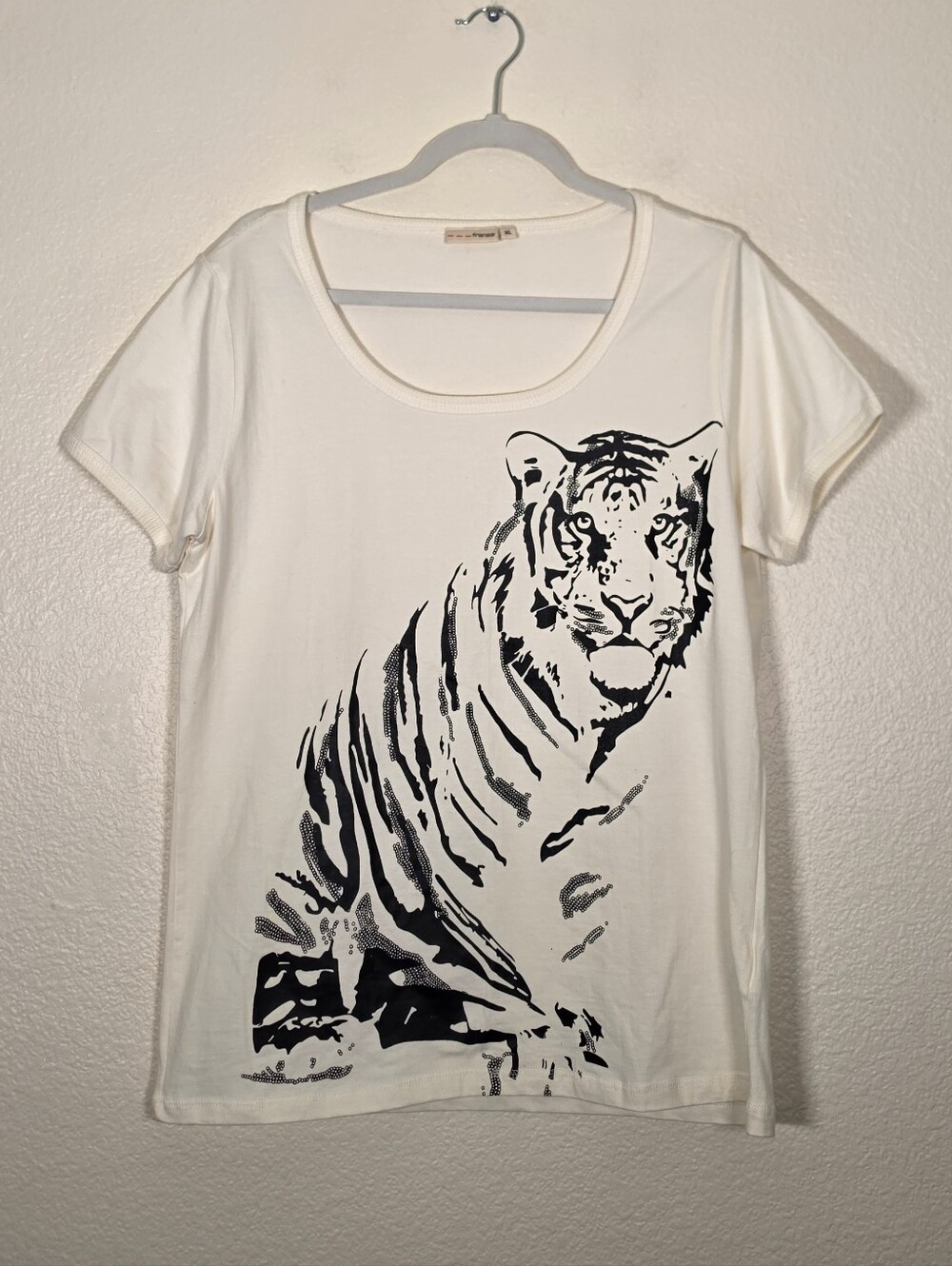 Fransa white short-sleeve graphic Tee XL